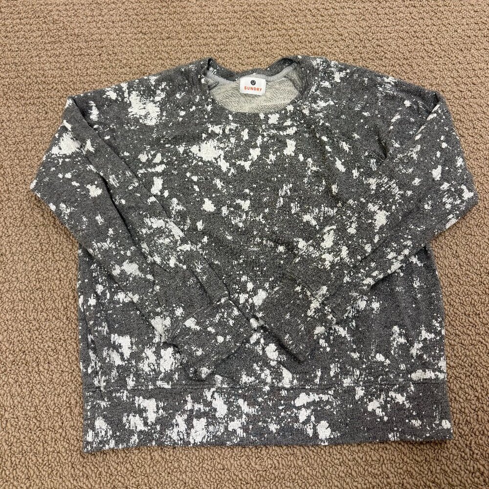 Sundry Grey White Splatter Paint Crew Neck Sweatshirt Size 1 / XS